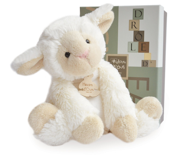 Histoire d Ours Peluche Agneau Papouill Les Tendances Blanc - 30 cm